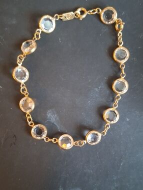 Gold Crystal Link Swarovski Bracelet - Women Jewelry